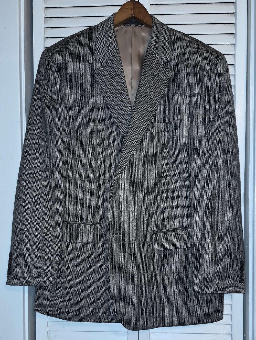 Lauren Ralph Lauren Gray Herringbone Blazer 100% Lambs Wool